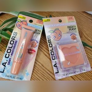 LA Colors Cheeky And Peachy Cheek And Lip Balm Plus Cheeky And Peachy Lip Gloss